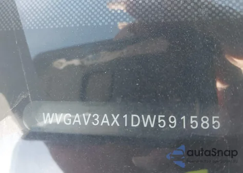 2013 Volkswagen Tiguan S из США, поврежденный, VIN WVGAV3AX1DW591585